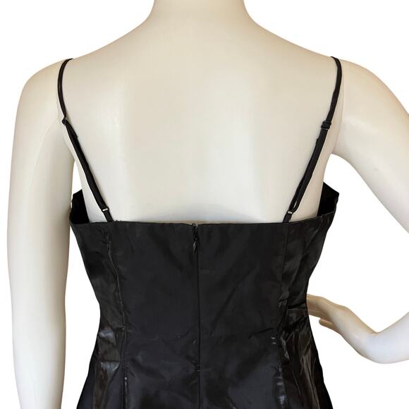 NWT Danielle Bernstein WeWoreWhat Black Satin Mini Dress Size 8 - Picture 2 of 7